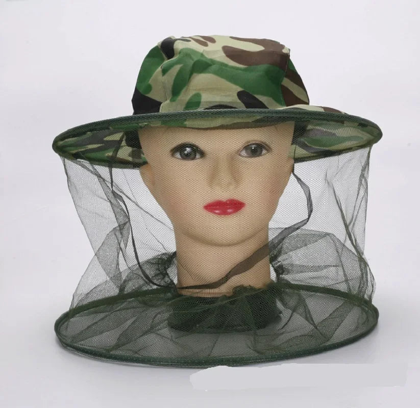 Head Face Protection Veil Mask Hat Bee Bug Insect Anti-mosquito Safety Prevention Head Net Camouflage Beekeeping Hat Peaceful Pleasures Health and Wellness