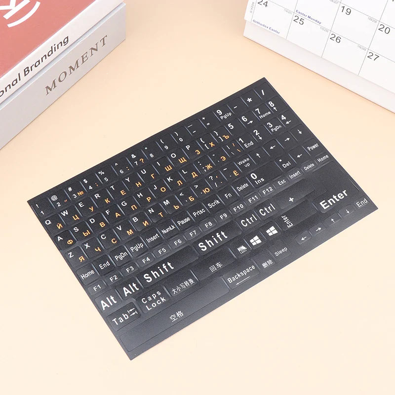 Russian Keyboard Stickers – Cyrillic Layout for Laptop & Desktop