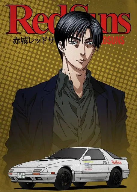 Initial D AE86 Takumi Anime Canvas Wall Art | Drift Car Poster
