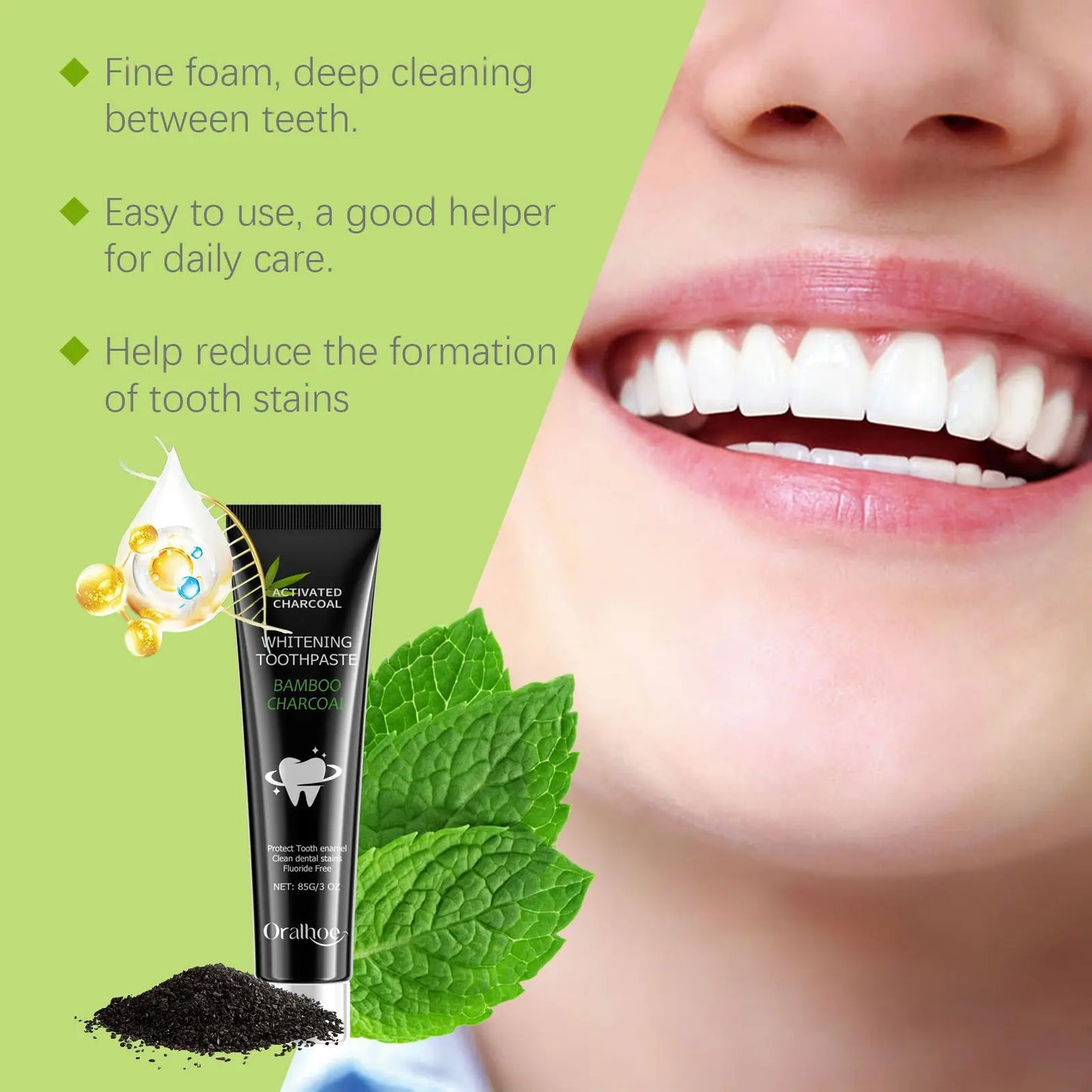 Oralhoe Bamboo Charcoal Whitening Toothpaste – Remove Stains