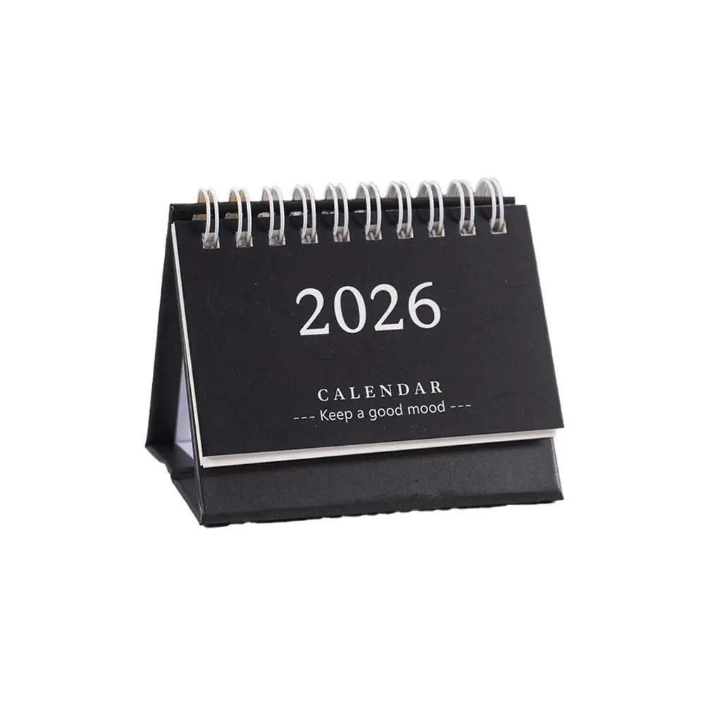 2026 Mini Desk Calendar Simple Style English Mini Desk Calendar Desktop Display Portable Decoration Handmade Diary Peaceful Pleasures Health and Wellness F