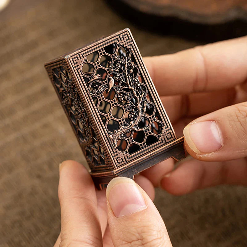 Square Alloy Incense Burner | Chinese Censer Aromatherapy Holder