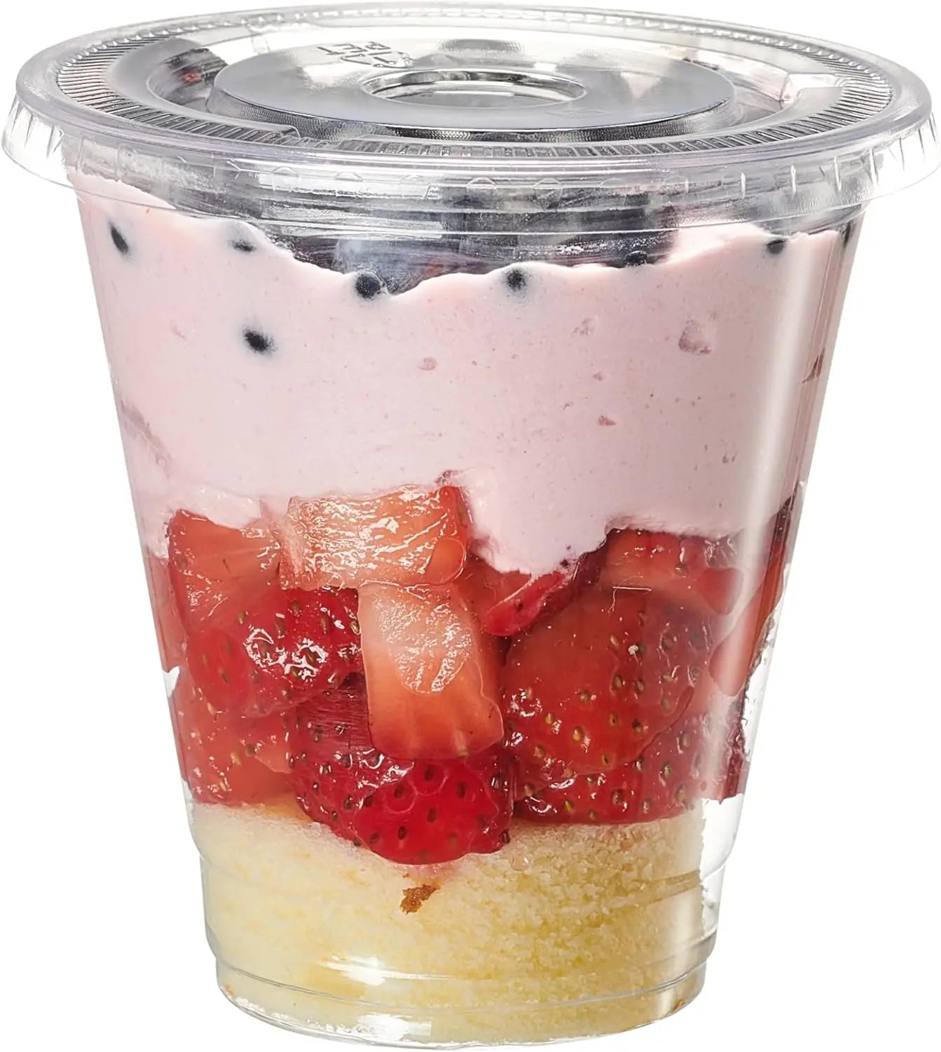12OZ Clear Cups Disposable Party Cups Parfait Crystal for Pudding Ice Cream Cupcake Iced Coffee Smoothie Juice Soda Cocktail Peaceful Pleasures Health and Wellness Flat 100pcs