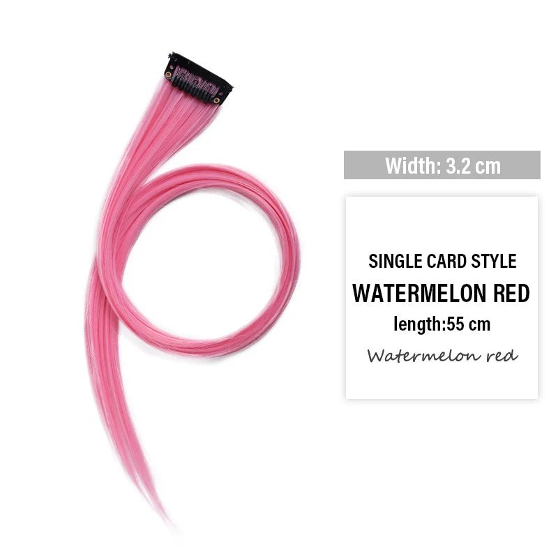 Colored Clip-In Hair Extensions | 55cm Synthetic Weft
