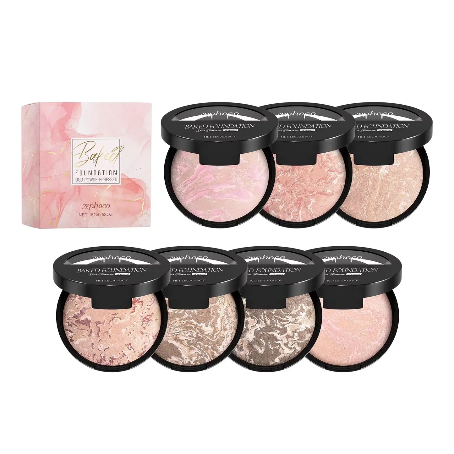 Zephoco Matte Baked Powder Foundation – Oil Control & Colour Correct