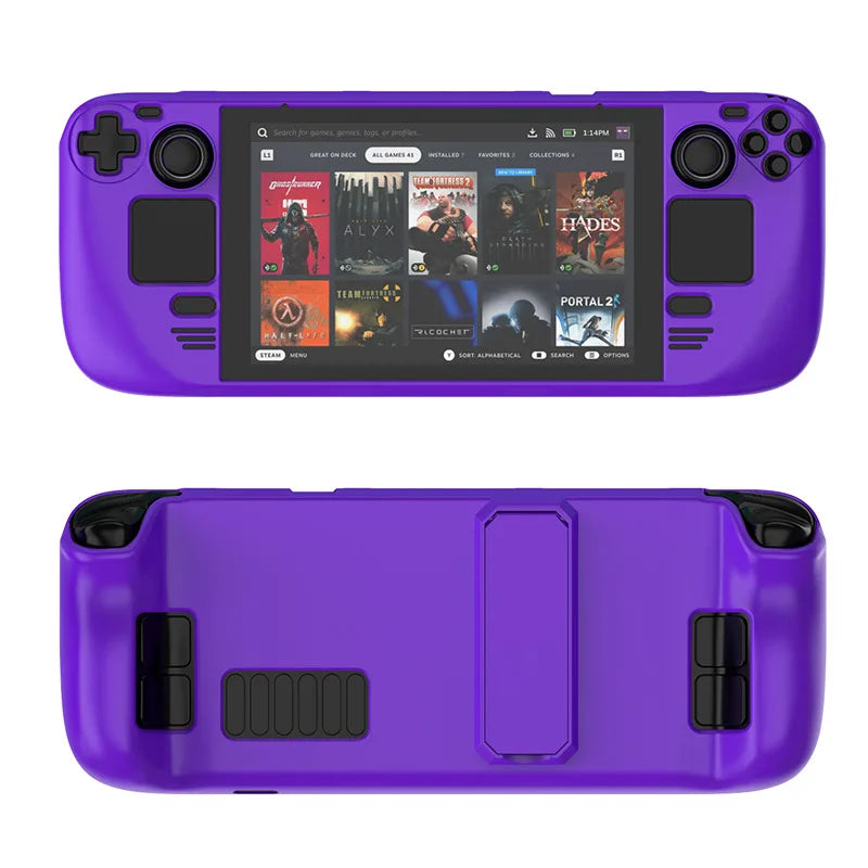 Suitable For Steam Deck Skin-Friendly Feel For Steam Deck Oled Colorful PC Protective Case With Stand Game Console Accessories Peaceful Pleasures Health and Wellness dark purple