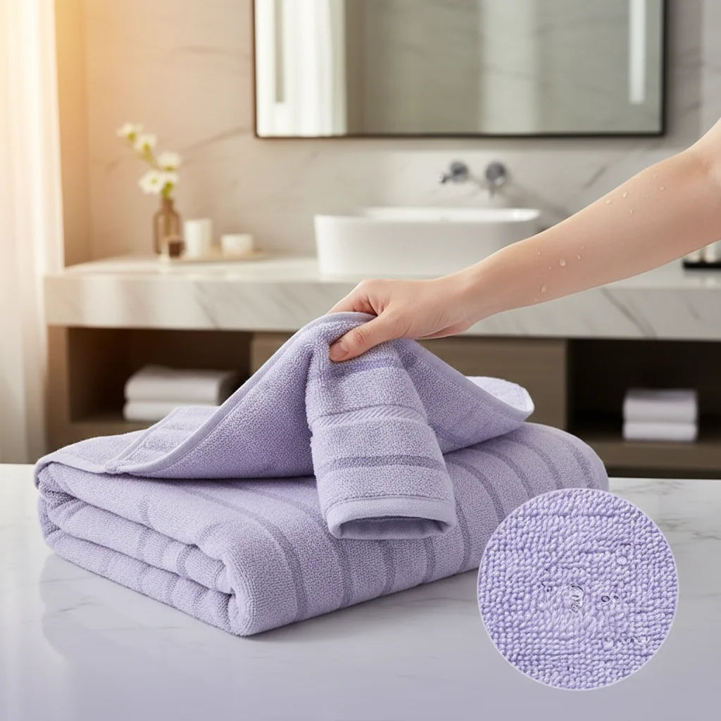 Coral Fleece Bath Towel Set Soft Absorbent Parent Child Two Piece Set Peaceful Pleasures Health and Wellness Towel 35 x 75 cm pur
