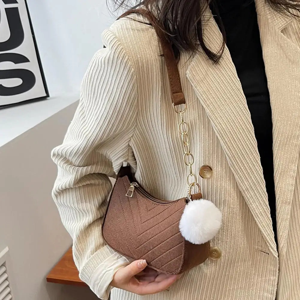 Mini Felt Saddle Bag – Women's Shoulder & Underarm Handbag