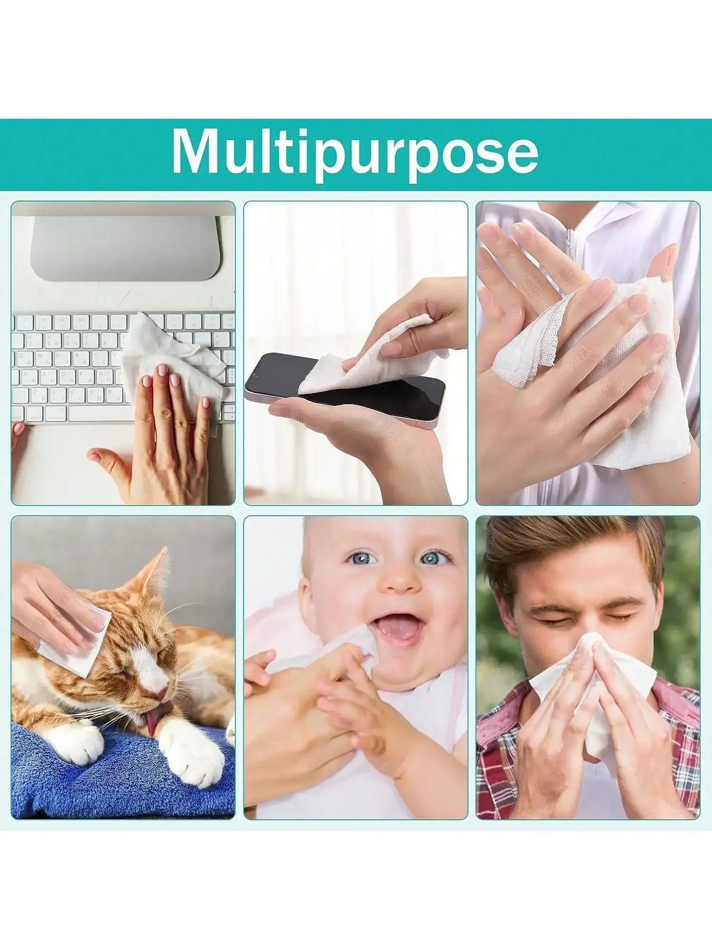Disposable Face Towels 2-Pack 200ct | Soft Cotton Dry Wipes