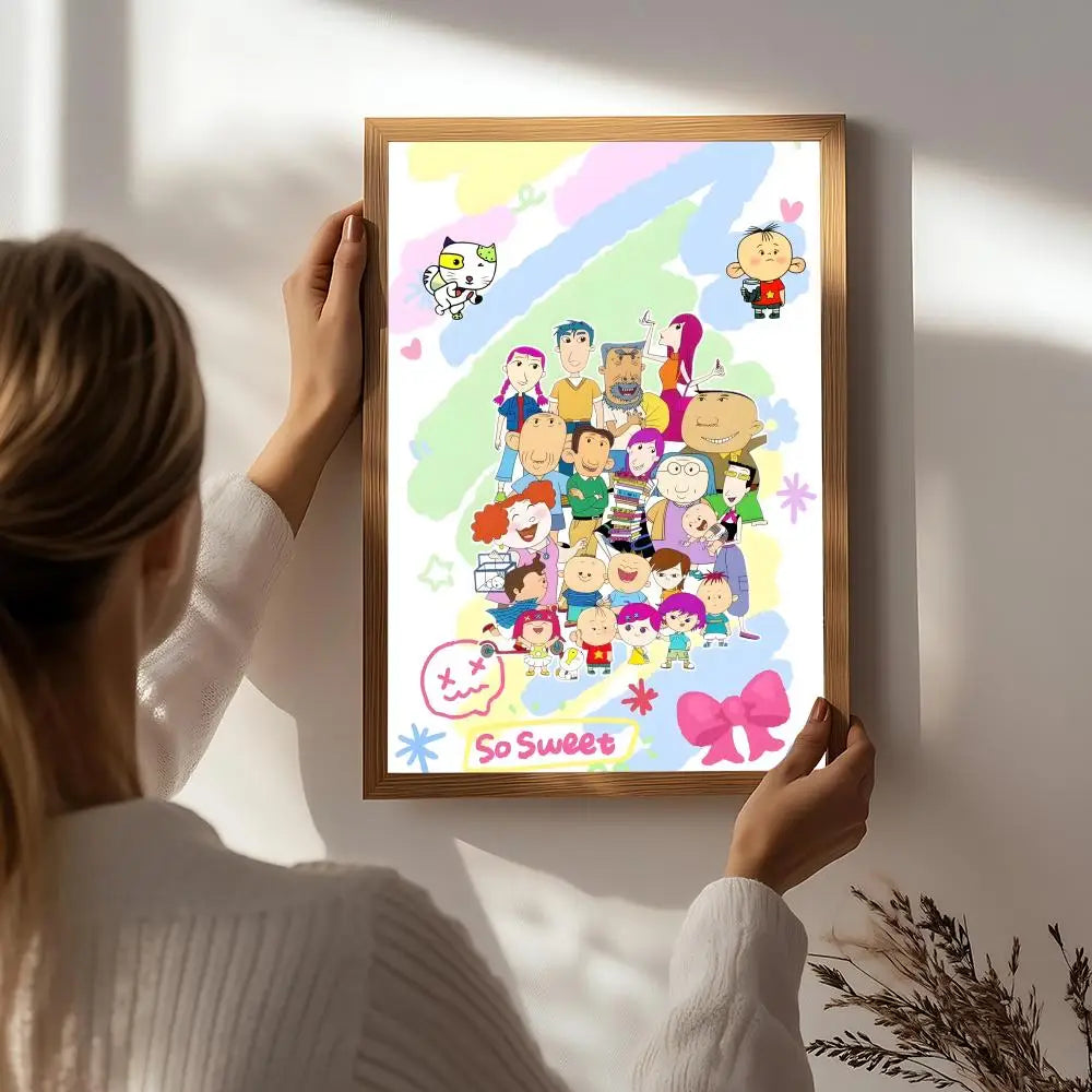 Cartoon B-Big Ear Tutu Poster HD Self Adhesive Waterproof Wall Art Ideal for Home Office Dorm Bedroom Great Gift Peaceful Pleasures Health and Wellness White4 15X20cmNoframe