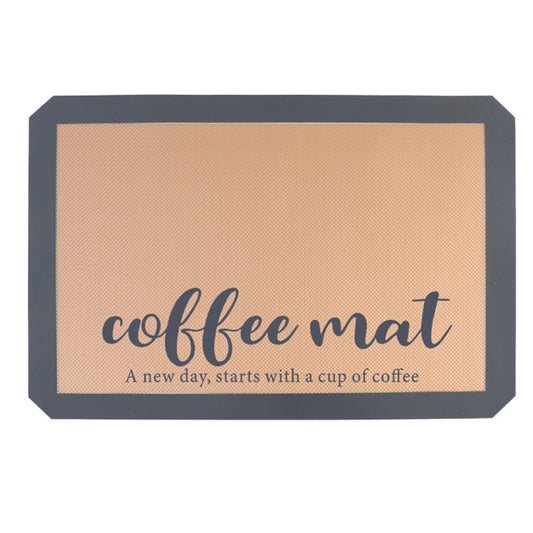 Coffee Mat - Silicone Dish Drying Mat for Kitchen - Bar Mats for Countertops Accessories Fit Under Coffee Maker Espresso Machine Peaceful Pleasures Health and Wellness