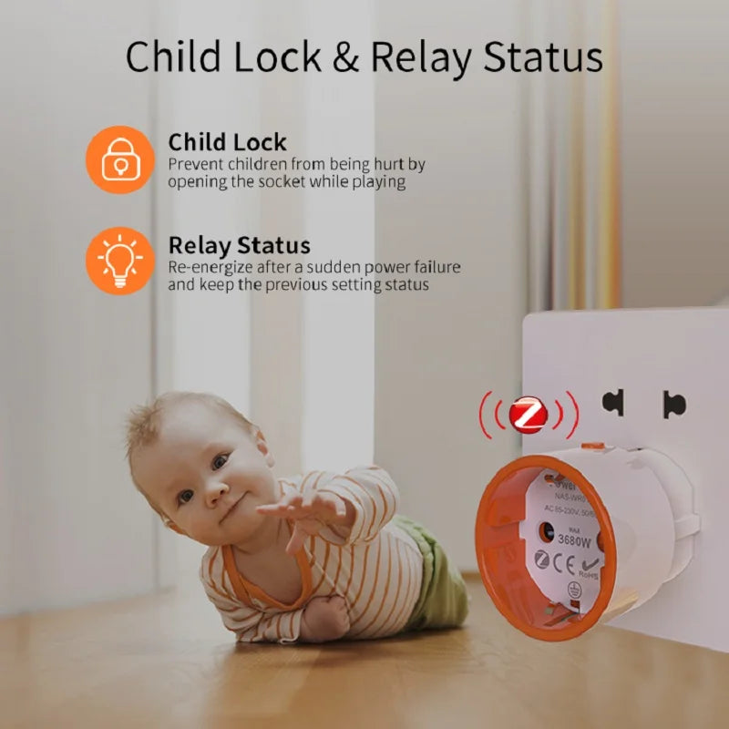 Tuya 16A EU Smart Power Plug Zigbee 3.0 Outlet Child Lock Smart Socket Remote Control Work With Alexa Google Home Peaceful Pleasures Health and Wellness