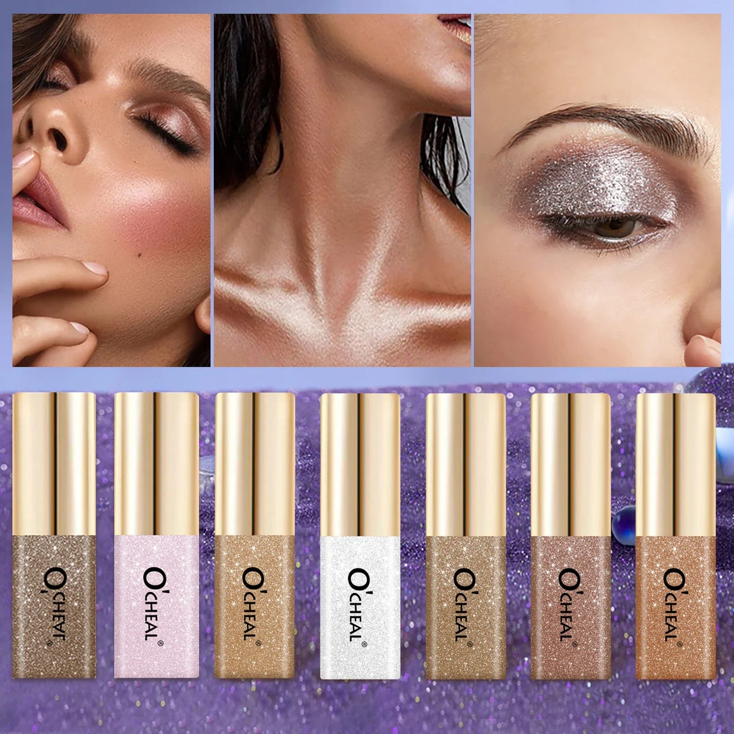 O'Cheal Glitter Liquid Eye Shadow – 7 Shades, Shimmer & Waterproof