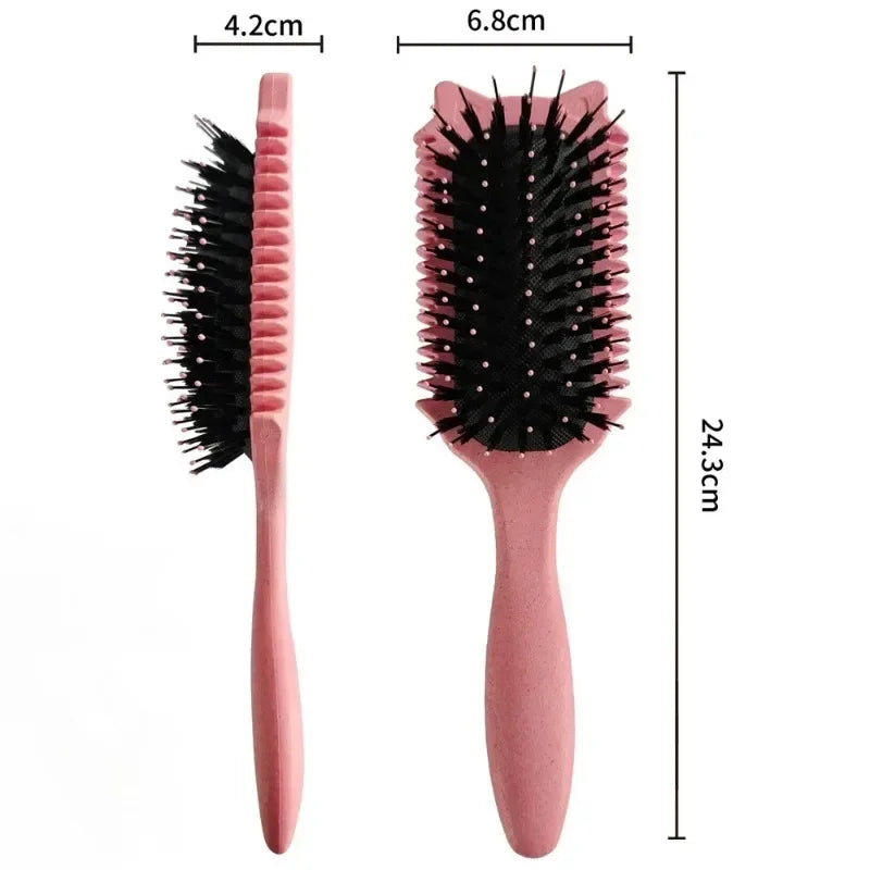 Boar Bristle Curl Defining Brush – Detangling Styling Comb