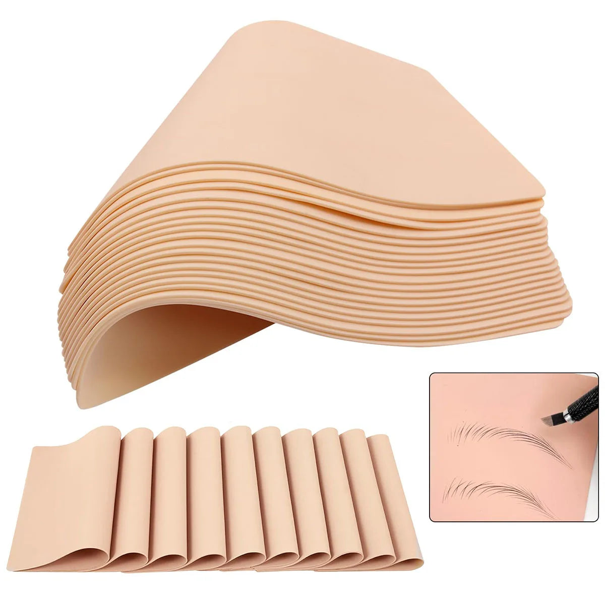 Double-Sided Silicone Tattoo Practice Skin – Blank Eyebrow Tattoo Fake Skin 1mm Peaceful Pleasures Health and Wellness