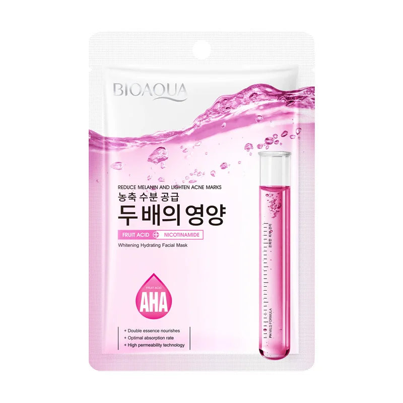 BIOAQUA Niacinamide Sheet Mask 5pcs – Hydrating & Brightening Sheet Face Mask Peaceful Pleasures Health and Wellness