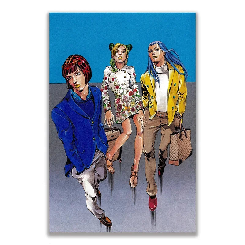 JoJo's Bizarre Adventure Retro Canvas Wall Art Anime Poster Canvas Wall Art Peaceful Pleasures Health and Wellness 5 40x50cm Unframed