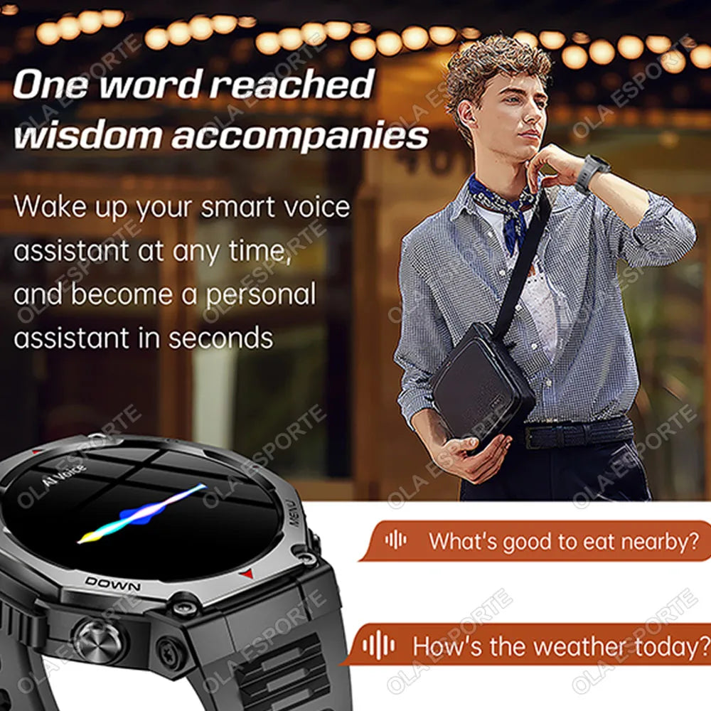 Military-Grade Outdoor Sports Smartwatch 520mAh GPS LED Flashlight Bluetooth Call Fitness Tracking Heart Rate Smart Watch Men Peaceful Pleasures Health and Wellness