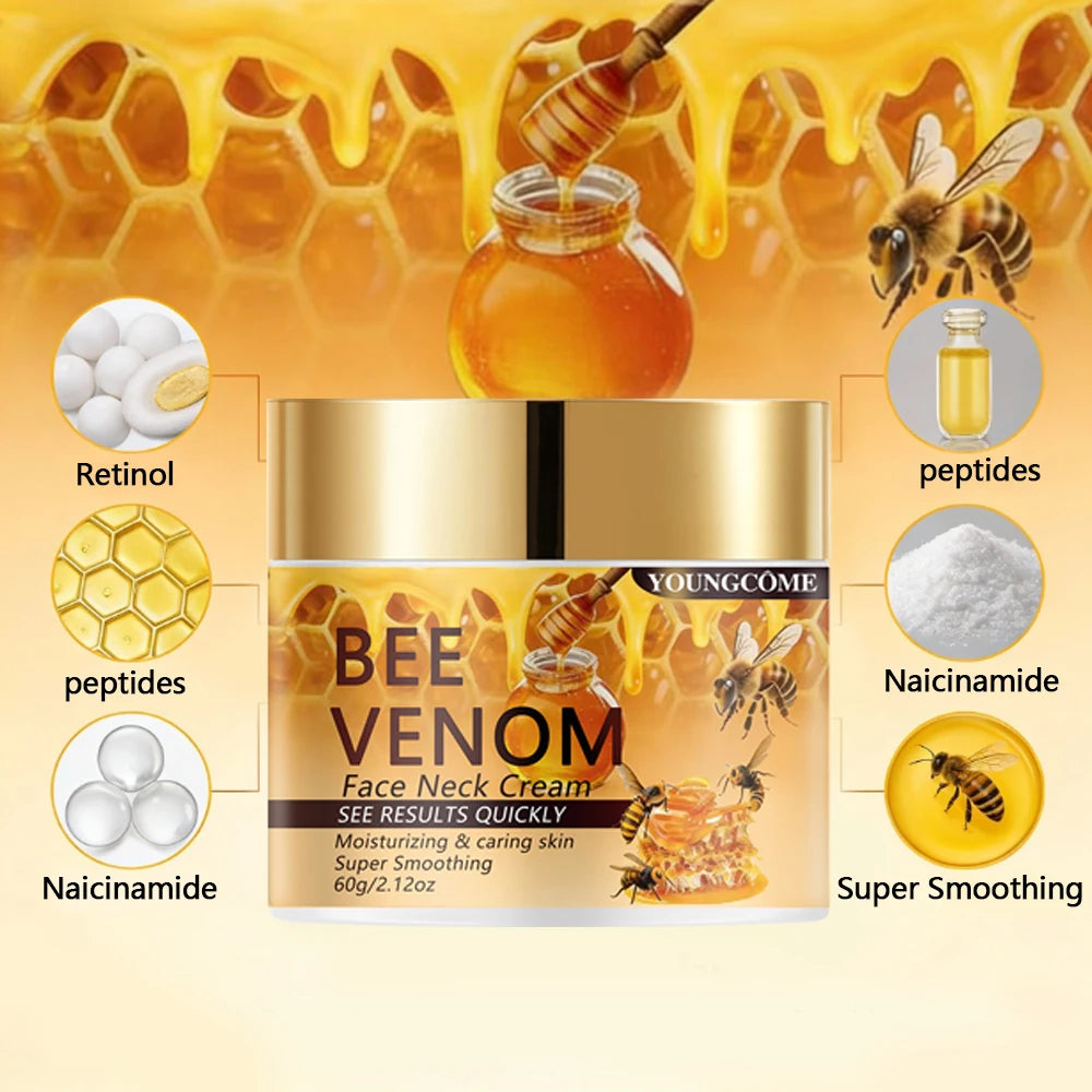 YOUNGCOME Bee Venom Face & Neck Cream: Fast-Absorbing Moisturizing Care for Super Smooth Skin 40/60ML Peaceful Pleasures Health and Wellness