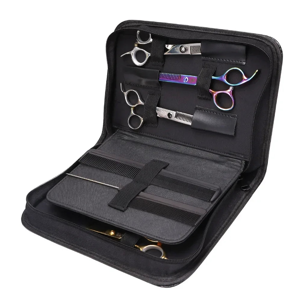 Professinal Scissors Bag Barber Hair Salon Scissor Case PU Leather Haircut Storage Hairdresser Styling Tools Accessories Peaceful Pleasures Health and Wellness