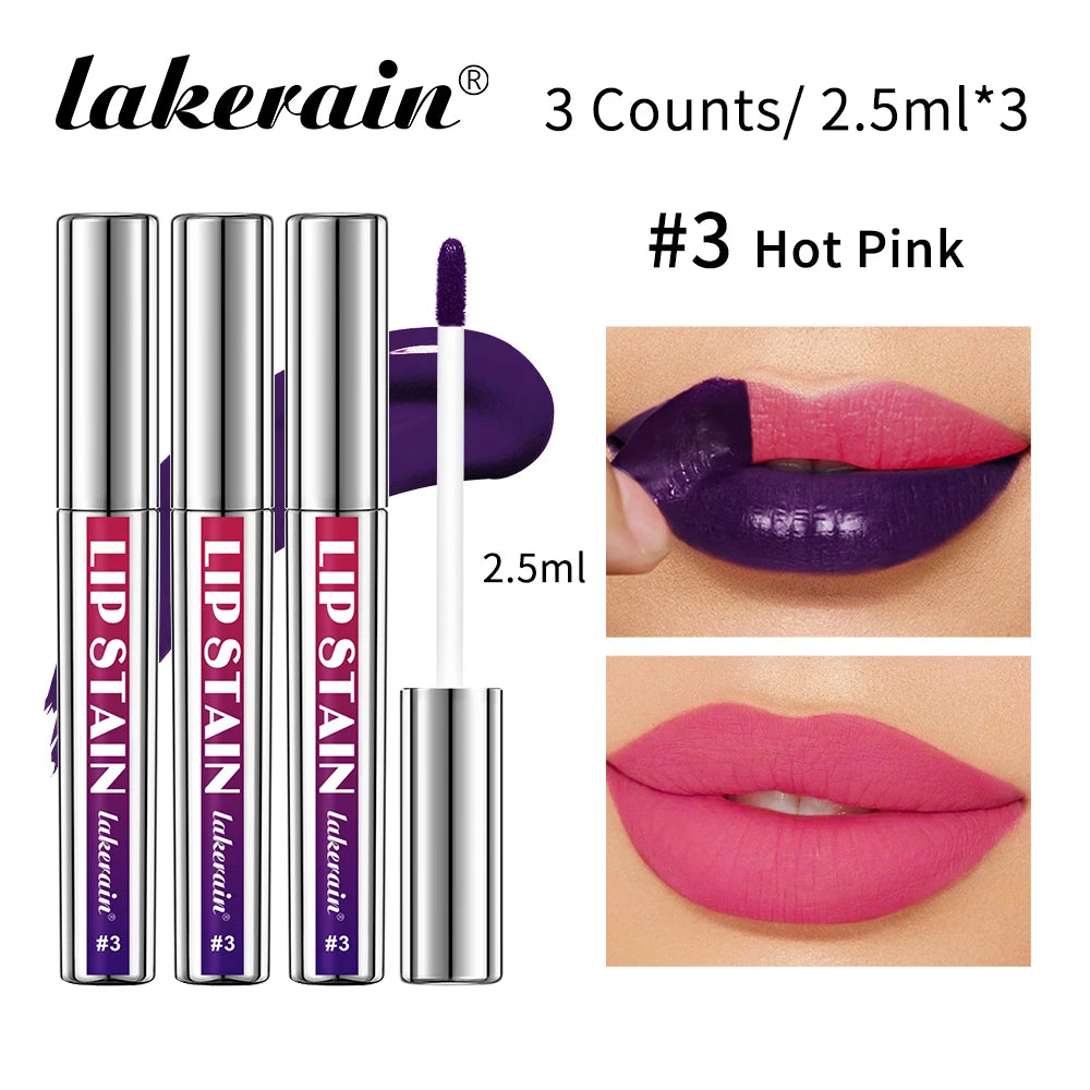 Lakerain 3pc Peel Off Lip Stain Set | Waterproof Long-Lasting Tint