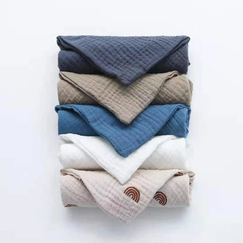 5-Pack Baby Cotton Washcloths – Soft Muslin Bibs & Face Wipes