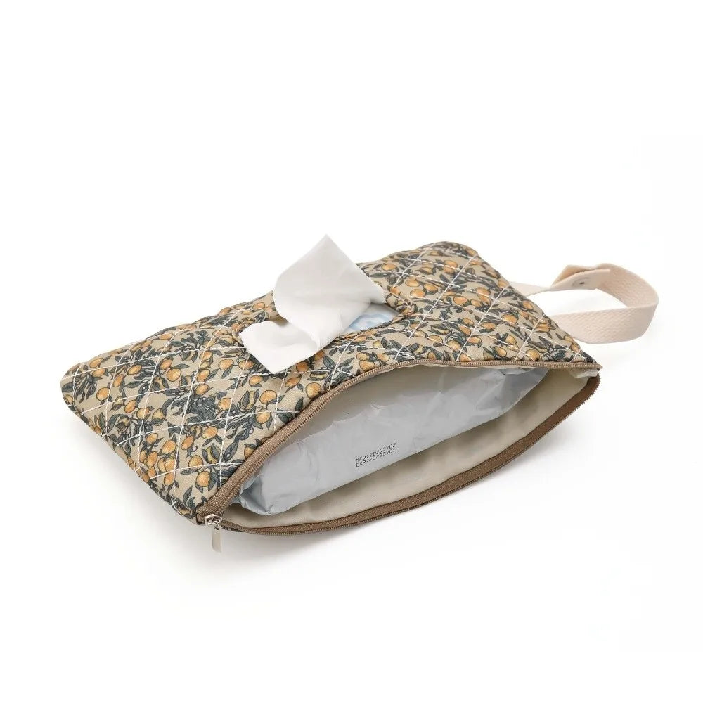Floral Baby Wipes Dispenser Pouch | Portable Reusable Case