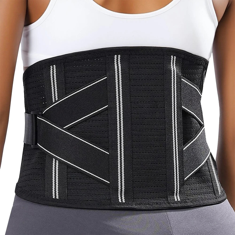 WEFITON 4-Stay Lumbar Back Brace | Herniated Disc Pain Relief Lumbar Back Brace Peaceful Pleasures Health and Wellness Black-1PCS L