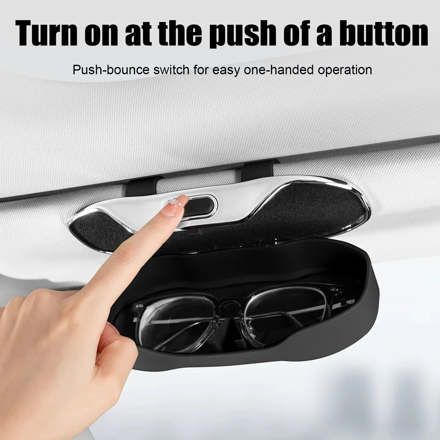 Car Sun Visor Sunglasses Holder – Anti-Scratch ABS Case