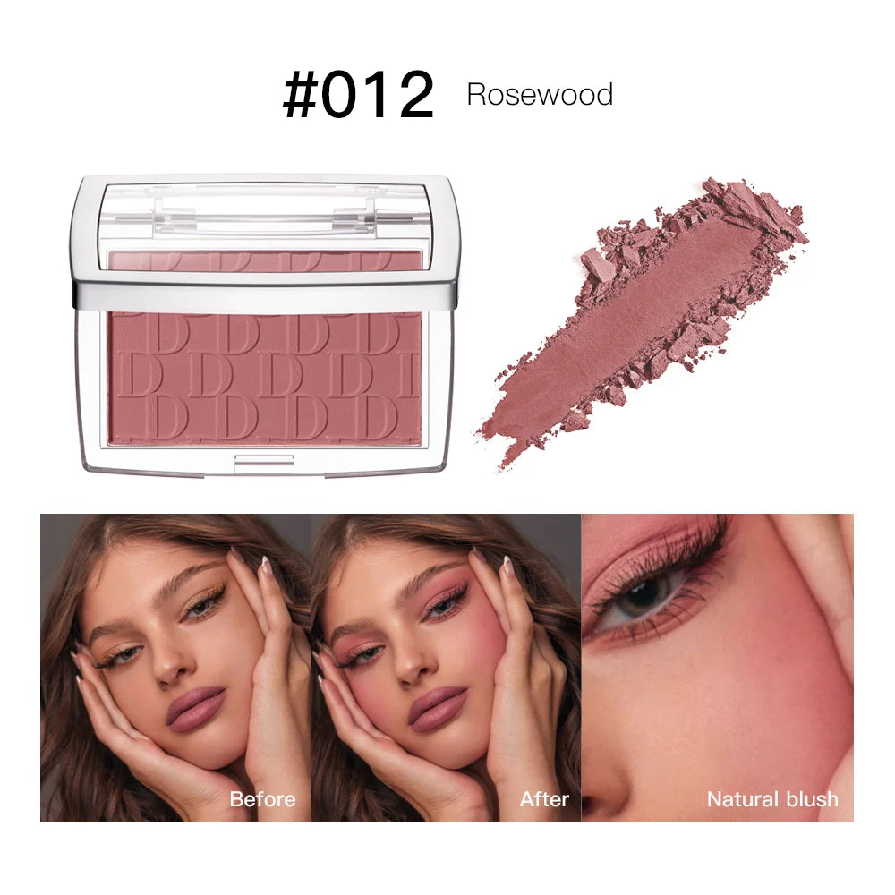 6 Colors Matte Embossed Blush Rosy Blusher Facial Blush Powder High Pigmented Pink Rouged For Cheeks Smooth Cosmetics Peaceful Pleasures Health and Wellness rosewood