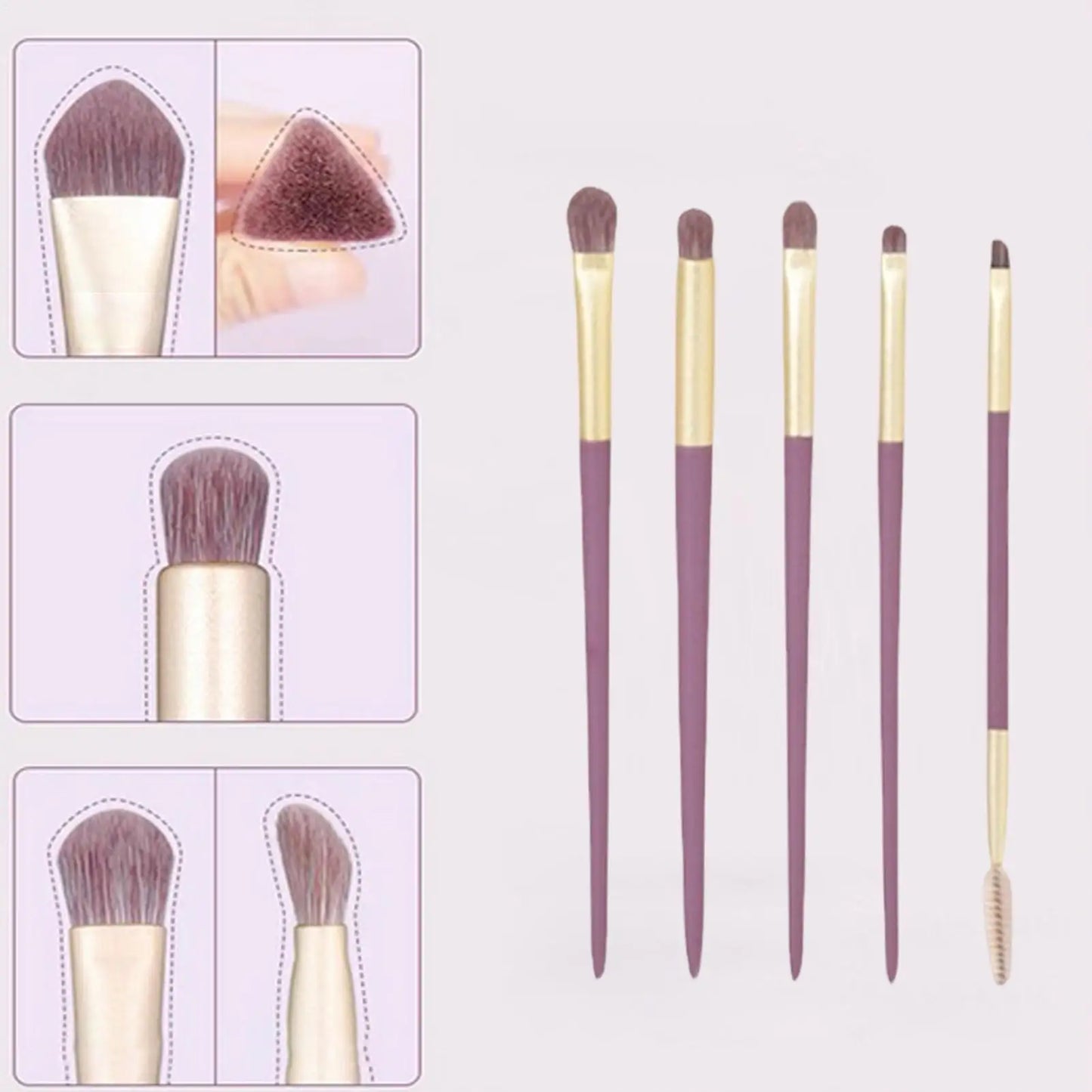 9-Piece Makeup Brush Set with Storage Bag | Foundation & Eye