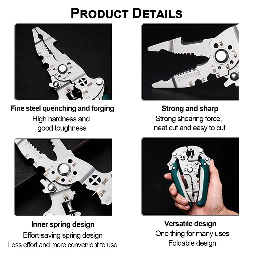 Foldable Wire Stripper Pulley Design Multi-function Electrician