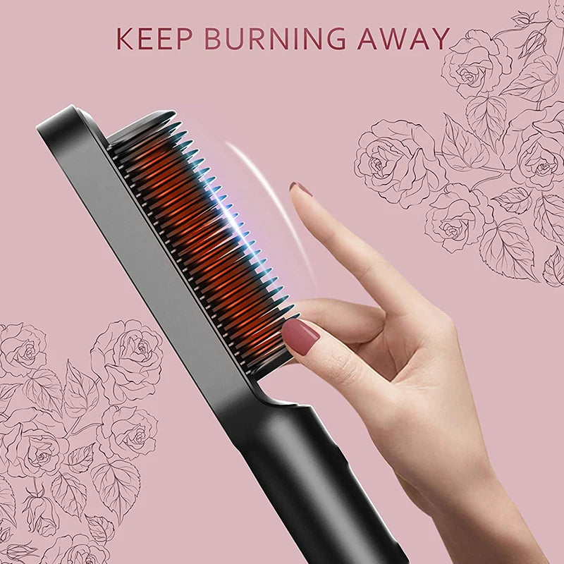 Hair Straightener Hot Comb Curling Iron Multi-speed Electric Straightening Comb Curling Iron Hair Brush 2023 Hot Sale Peaceful Pleasures Health and Wellness