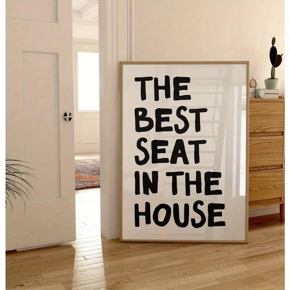 Funny "Best Seat in the House" Bathroom Canvas Wall Art Print