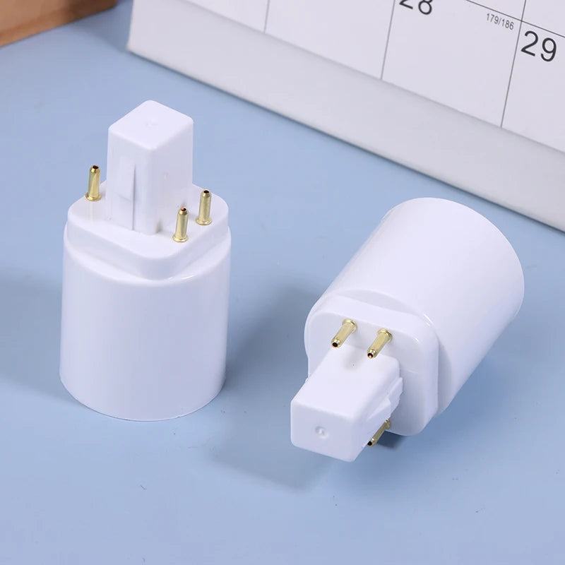 3PCS 4 Pin Conductive G24 To E26/E27 Socket Adapter G24Q Lamp Base Adapter G24Q To Medium Light Socket Converter Peaceful Pleasures Health and Wellness