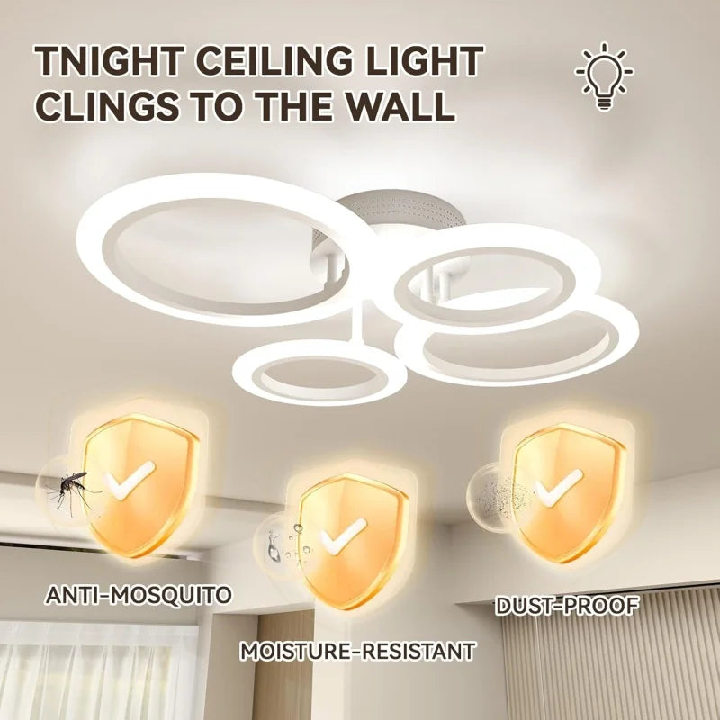 RUNTOIN LED Ring Ceiling Light Dimmable 2800K-7000K + Remote