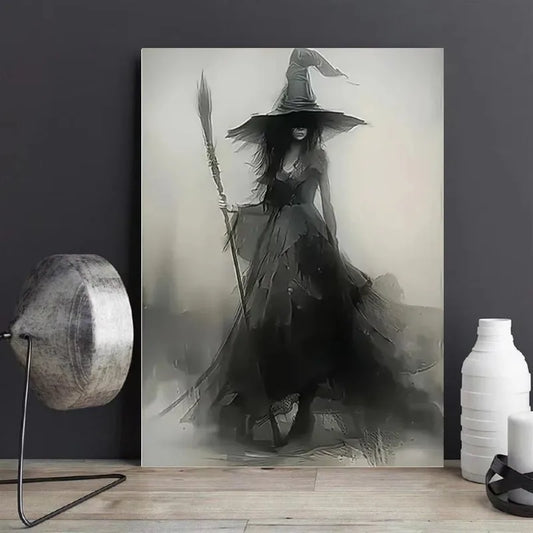 Abstract Ghost Witch Canvas Prints Gothic Monster Wall Art Anime Poster Modern Living Room Coffee Bar & Home Halloween Decor Peaceful Pleasures Health and Wellness