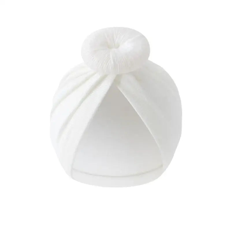 Baby Turban Hat – Soft Cotton Elastic Bun Knot Cap (0–6 Months)