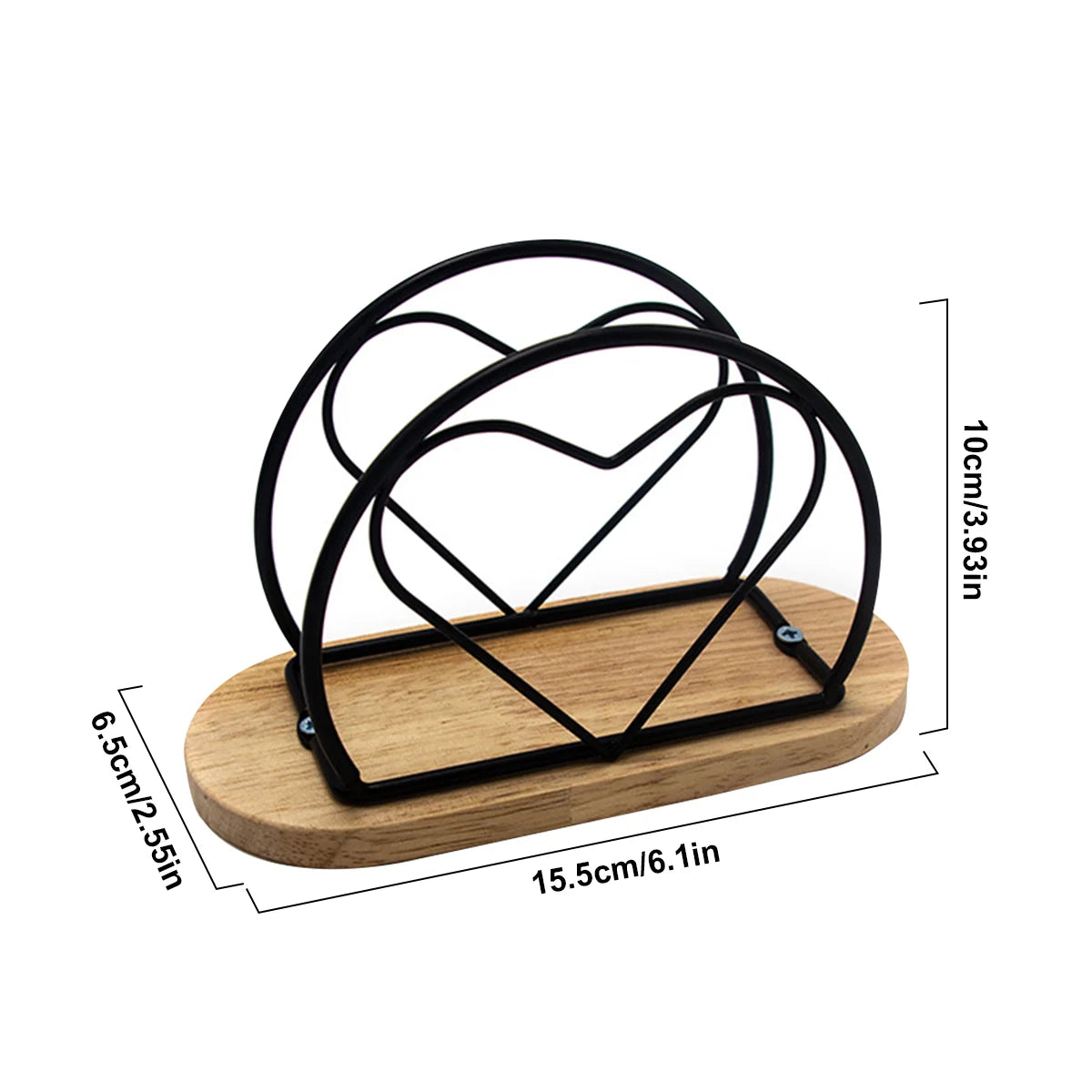 Leeseph Modern Napkin Holder with Wooden Base, Elegant Design for Dining Table, Sturdy and Decorative Holder for Paper Napkins Peaceful Pleasures Health and Wellness M