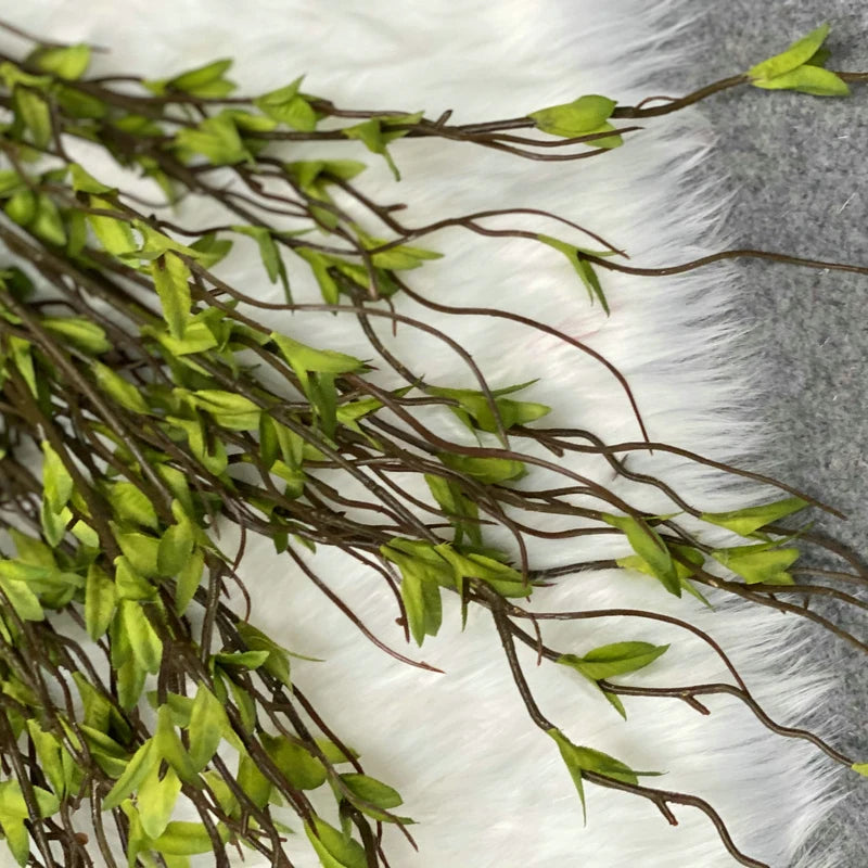 112cm Silk Dragon Whisker Leaf Artificial Branch | Green Décor