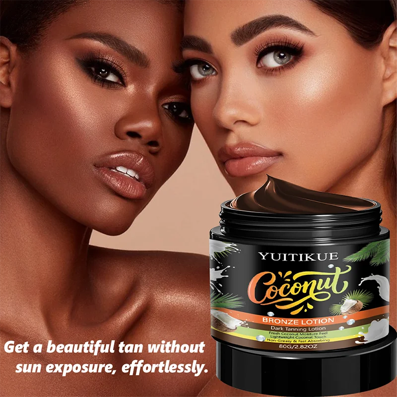 YUITIKUE Coconut Bronze Self-Tanner Dark Tanning Lotion 80g Self-Tanning Lotion Peaceful Pleasures Health and Wellness