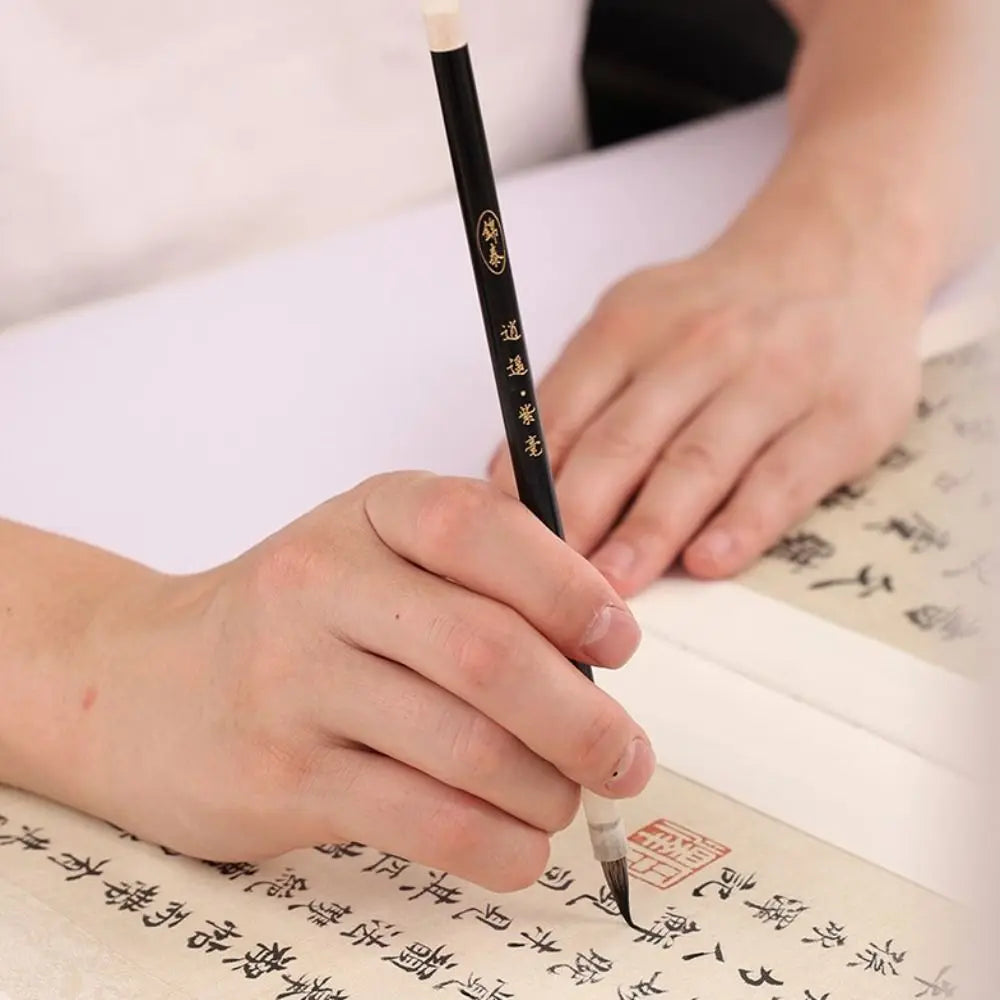 Traditional Chinese Calligraphy Brush Oil Watercolor Oil Painting Scriptures Writing Brush Wood Wolf Hair Art Paint Brush Peaceful Pleasures Health and Wellness
