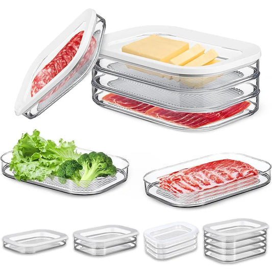 Stackable Cold Cuts & Deli Meat Storage Containers with Clear Lids Food Storage Container Peaceful Pleasures Health and Wellness