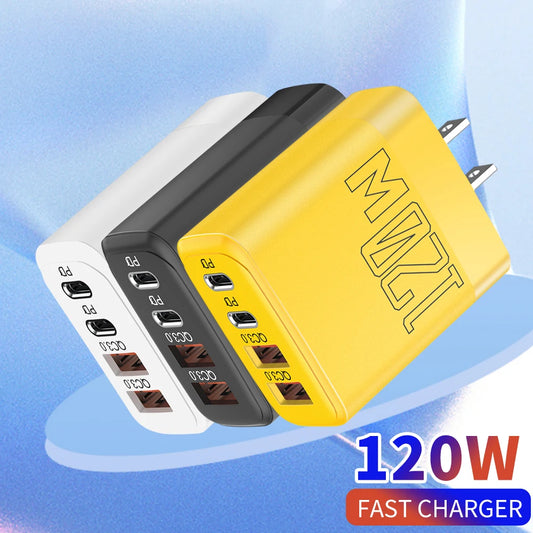 120W 4-Port USB-C PD Fast Charger | iPhone & Samsung USB-C Wall Charger Peaceful Pleasures Health and Wellness