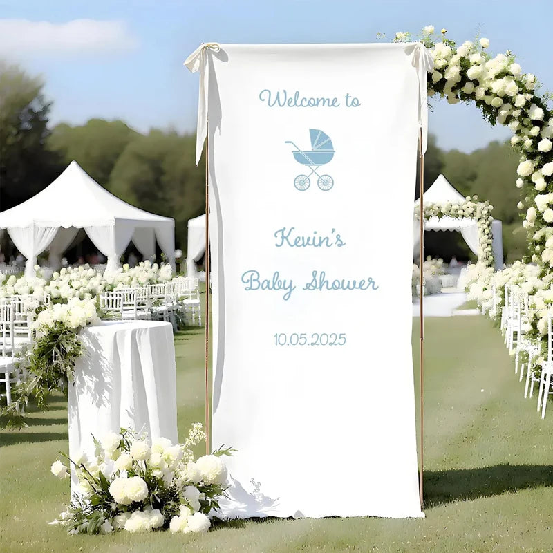 Personalized Baby Shower Welcome Sign | Custom Fabric Banner