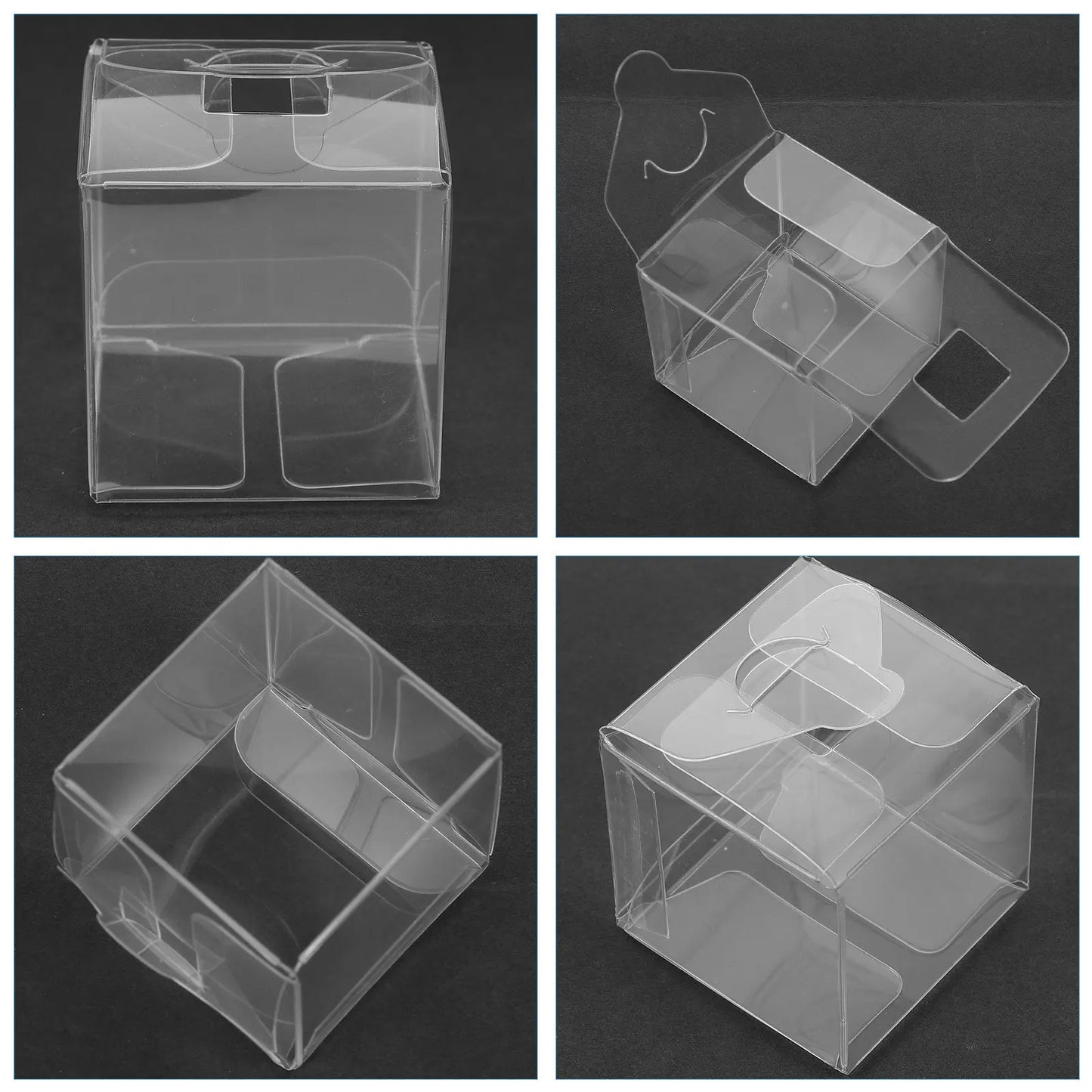 10Pcs Clear Plastic Packing Boxes 4x4x4cm Transparent Sugar Box for Macarons Cupcakes Collectibles Wedding Favor DIY Gift Peaceful Pleasures Health and Wellness