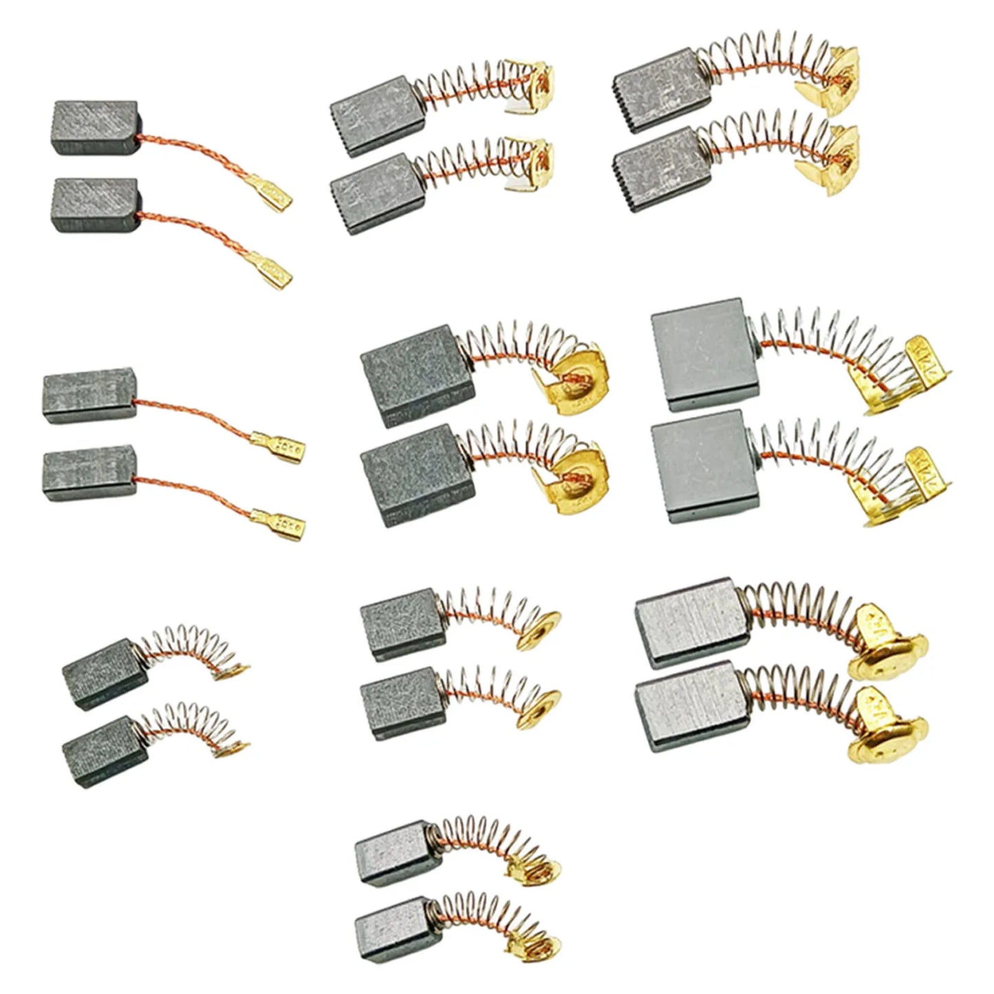 20Pcs Motor Carbon Brushes Set – 10 Sizes for Power Tools