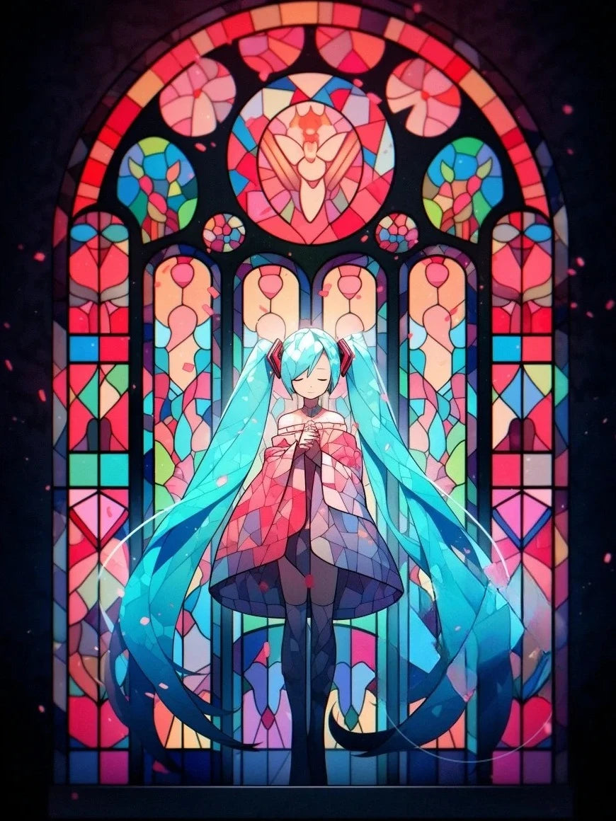 Amine H-Hatsunes-M-Miku Girls Poster Hatsune Miku art decoration Wall Art Sticker For Bar Living Room Decor Gift Peaceful Pleasures Health and Wellness