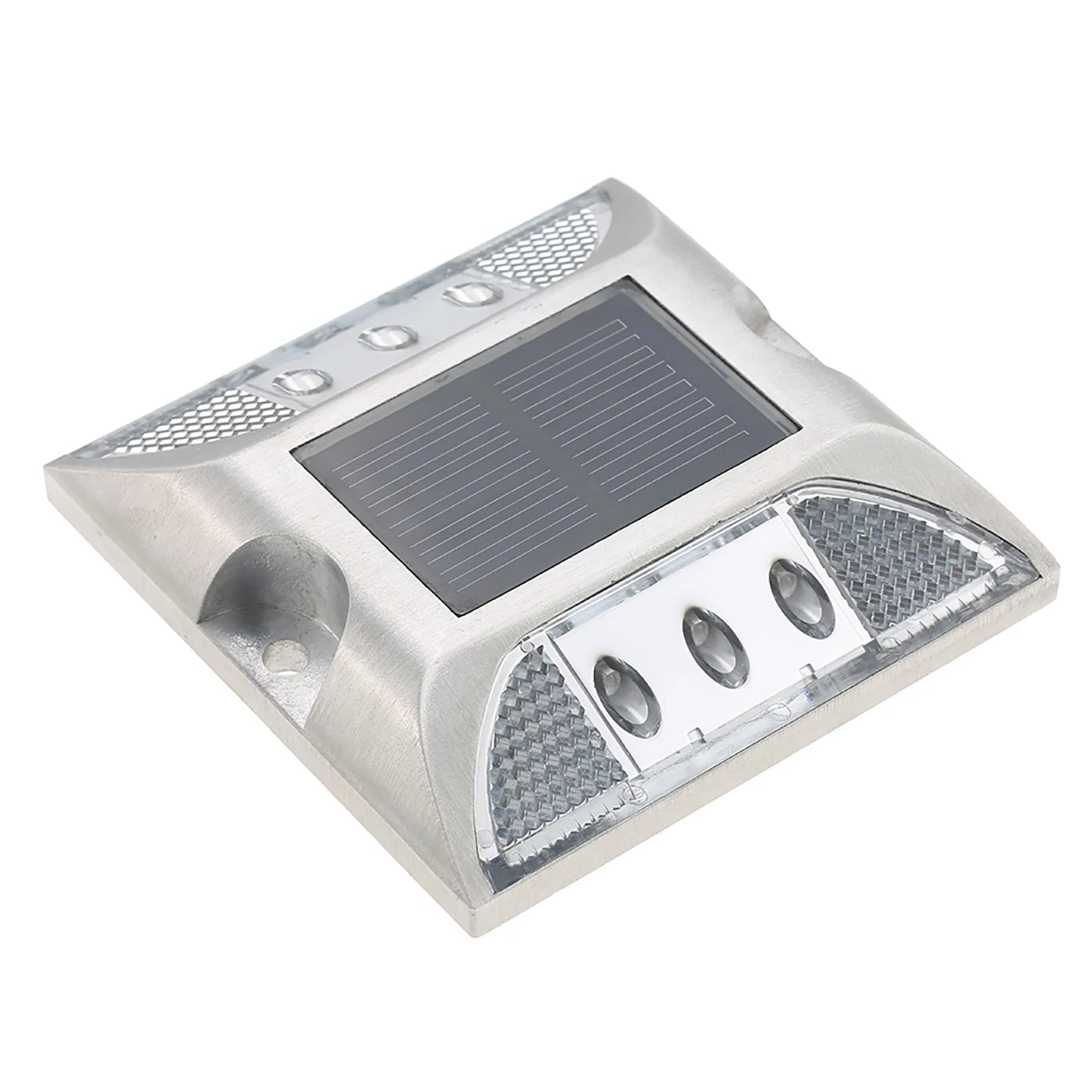 2W 6 LED Solar Powered Driveway Lamp Light Control Good Bearing Capacity IP68 Waterproof Road Warning Lamp for Street Avenue Peaceful Pleasures Health and Wellness