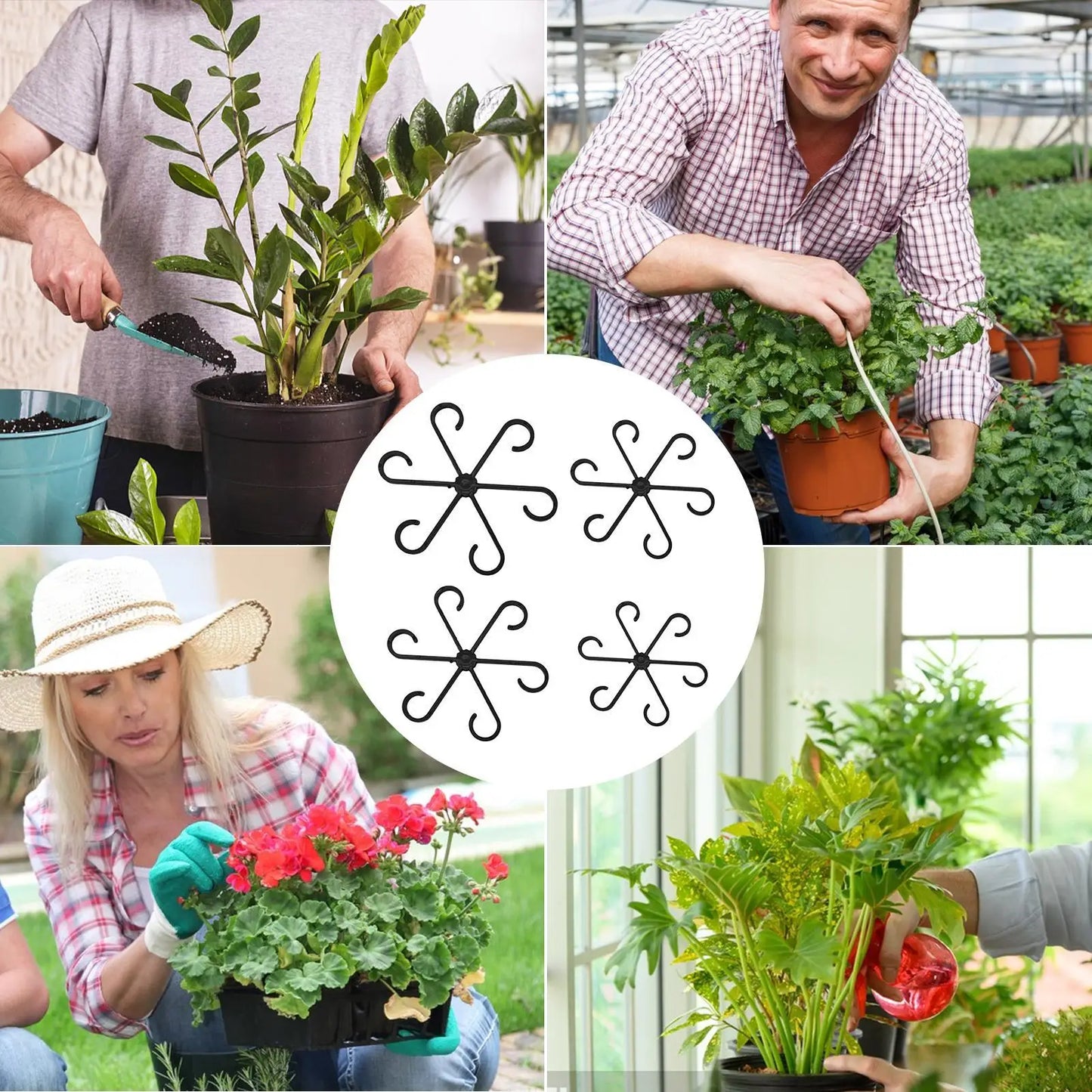 4-Pack Plant Stem Support Rings | Climbing Plant Fixator